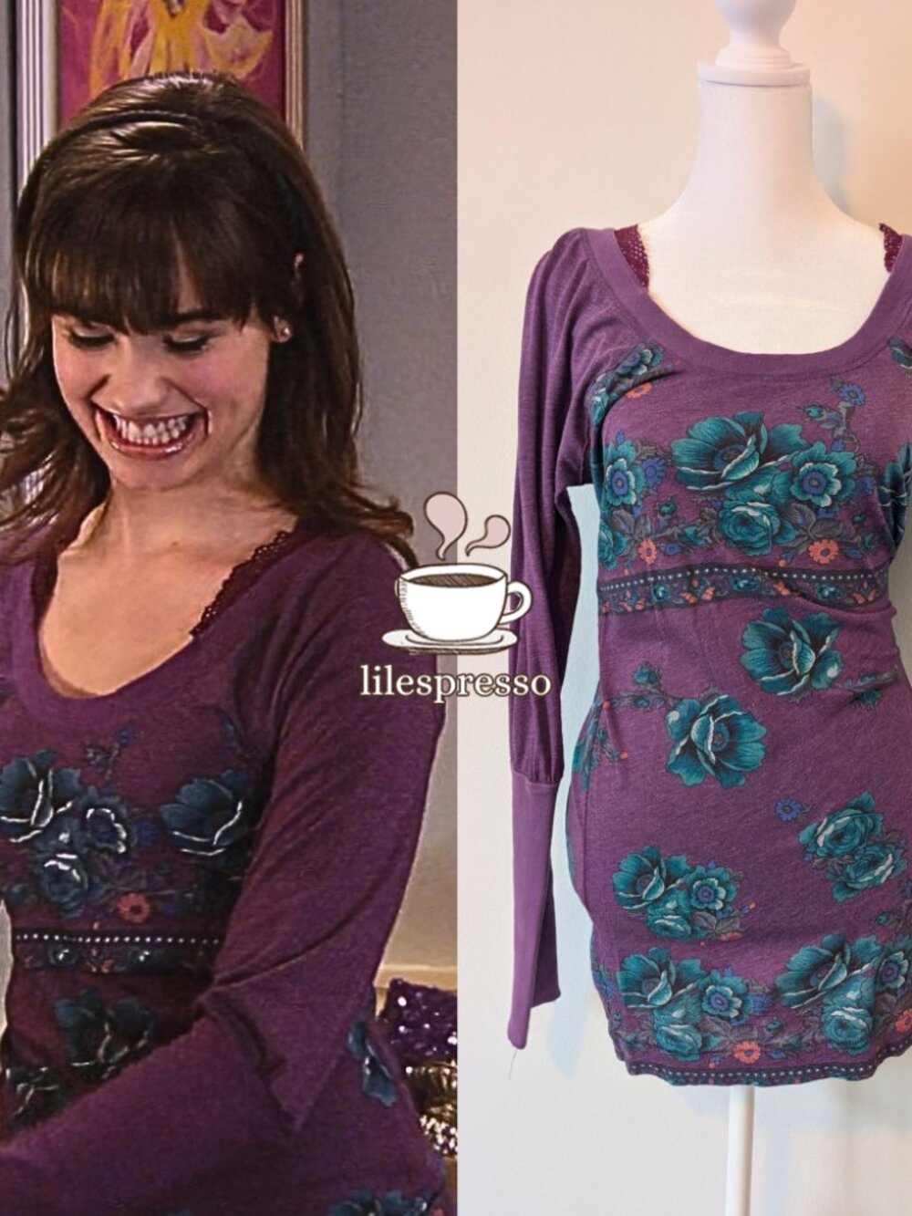 free people floral lace shoulder top ASO sonny munroe sonny with a chance (L)